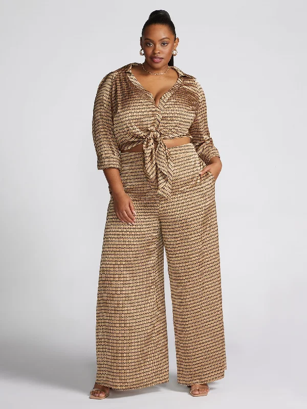 Lolonyo Abstract Print Wide Leg Pants