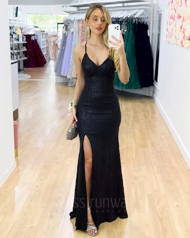 India Sequin Gown - Black [HIRE] Metallic Sequin Dress