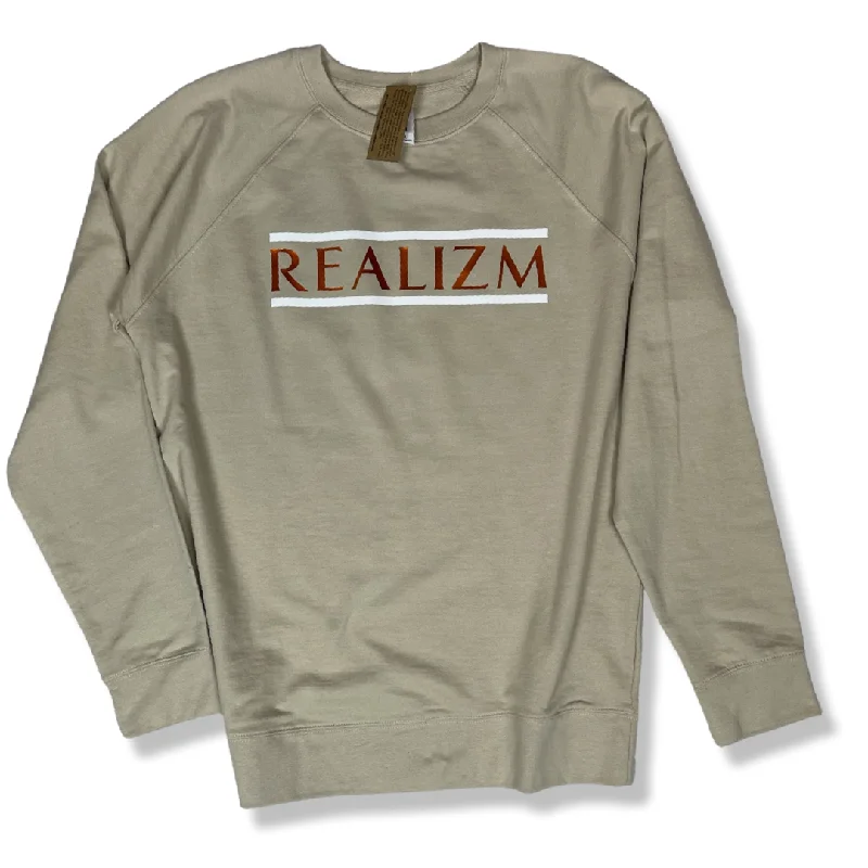 Beige OG REALIZM Crew Sweatshirt Casual Hoodie Style