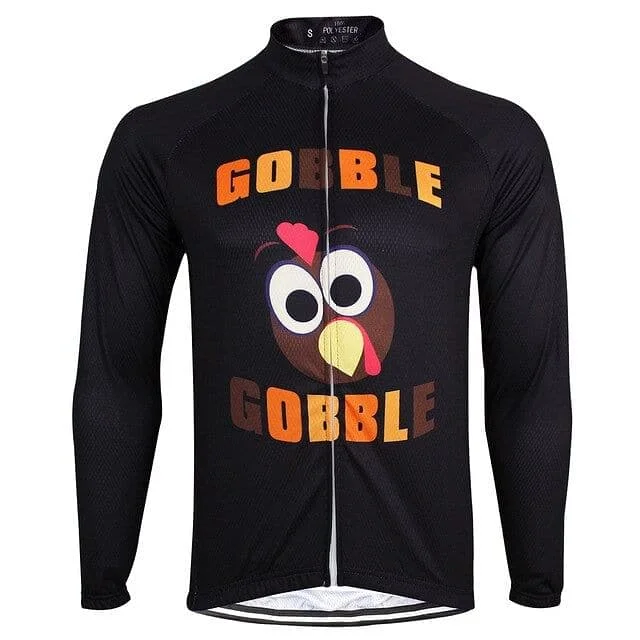 Gobble Gobble Christmas Turkey Cycling Jersey Fleece Zip-up Hoodie