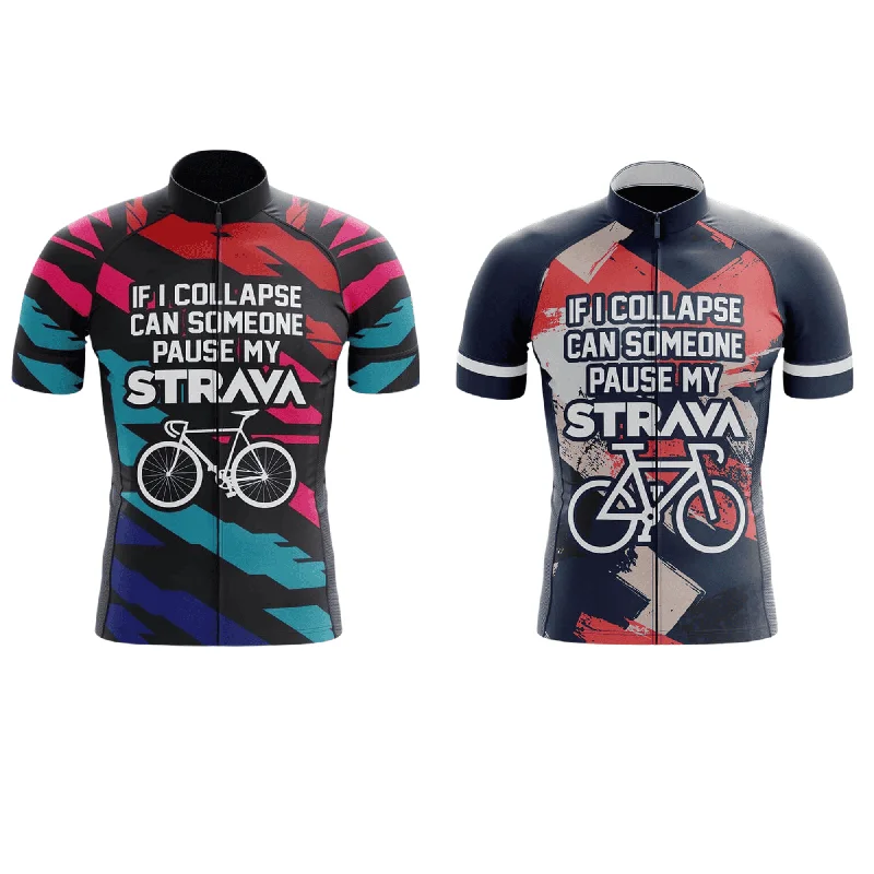 If I Collapse, Pause My Strava Cycling Jersey Bundle Elegant Hoodies & Sweatshirts