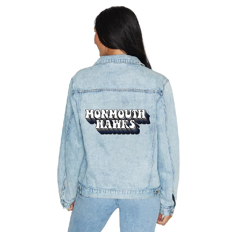 Monmouth Hawks Retro Denim Jacket Women's lightweight summer jackets