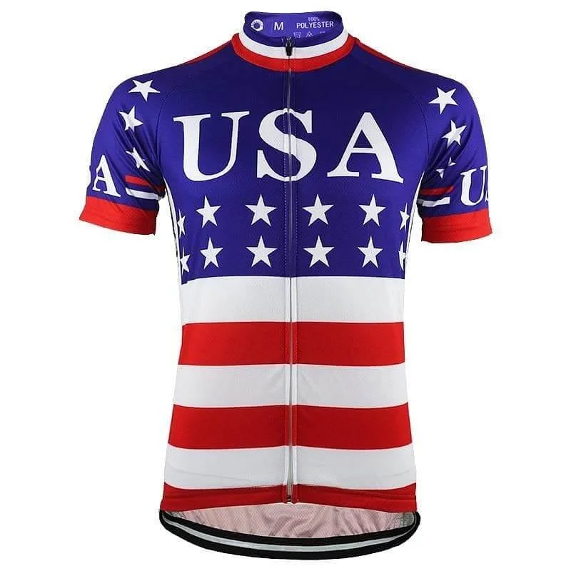 USA Flag Cycling Jersey Soft Hooded Sweatshirt