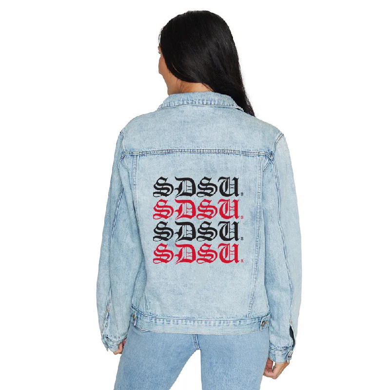 San Diego State Aztecs Gothic Denim Jacket Women's polyester jackets