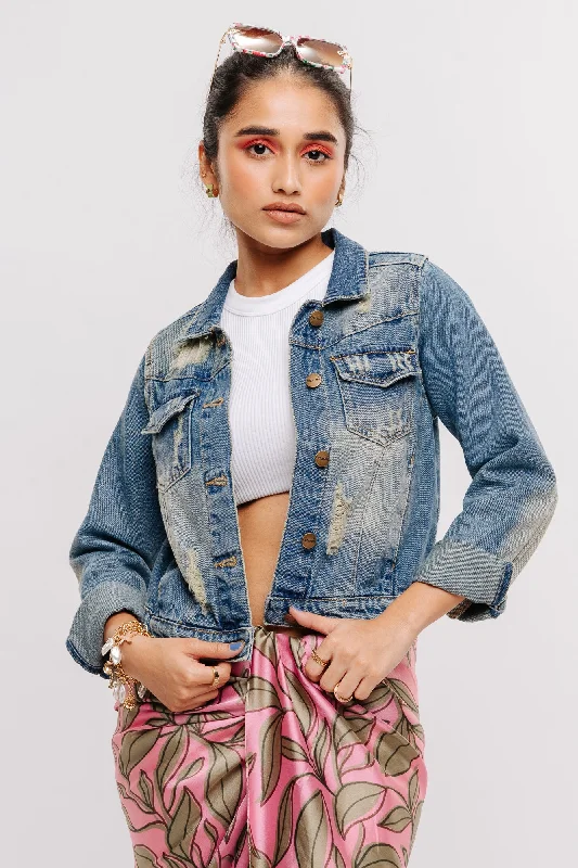 Classic Ripped Indigo Denim Jacket Women's Levi’s jackets