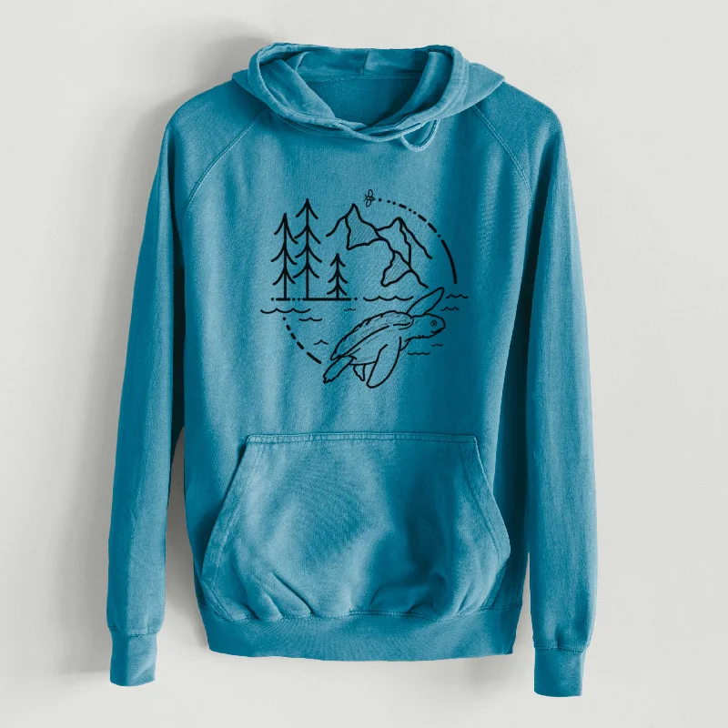 It's All Connected - Kemps Ridley Turtle  - Mid-Weight Unisex Vintage 100% Cotton Hoodie Relaxed Fit Sweatshirts