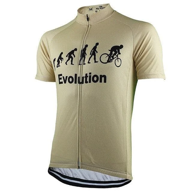 Evolution Of Man Cycling Jersey - Beige Sweatshirt Hoodie Collection