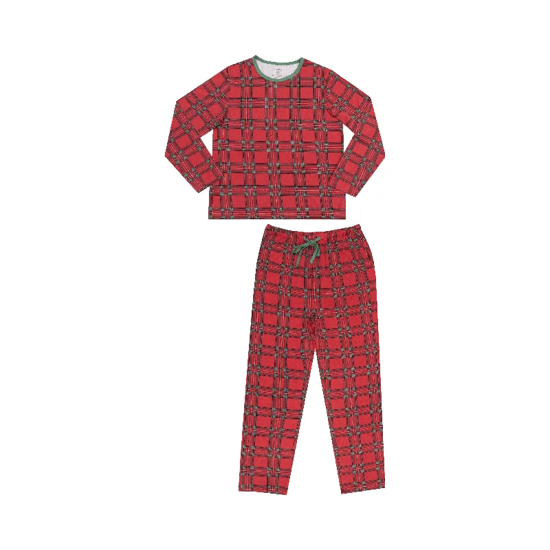 Adult L/S Loungewear Set W/ Pockets | Vintage Holiday Plaid Cozy pajama sets