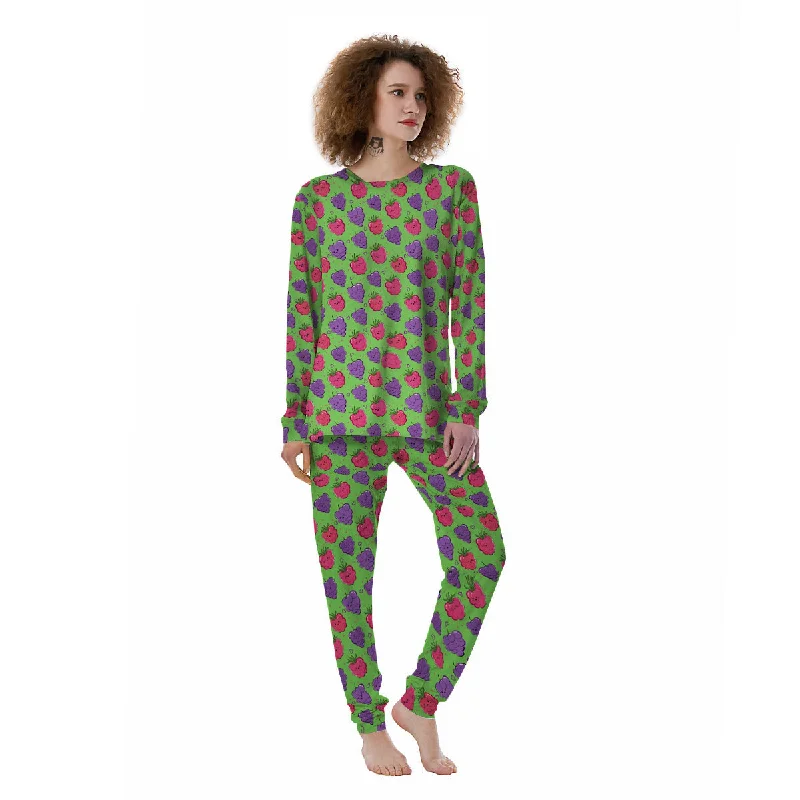 Grape Cute Print Pattern Women's Pajamas Custom pajama sets with names