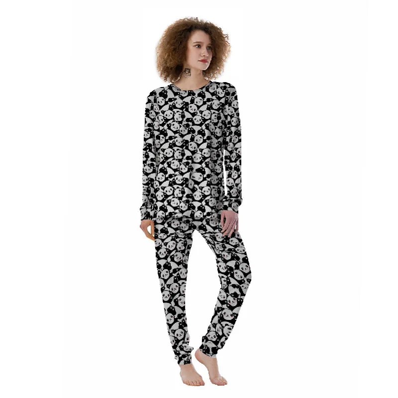 Happy Panda Cute Print Pattern Women's Pajamas Cheap pajama sets