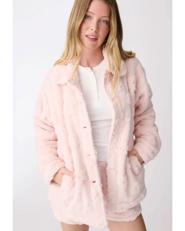 Sleep Cardigan Lets Get Cozy Pink Pearl Designer pajama sets