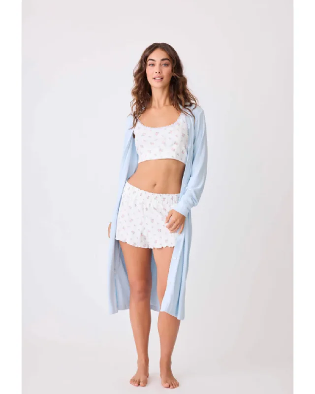 Sleep Cardigan Pointelle Hearts Blue Haze Pajama sets under $50