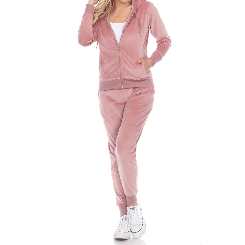 Women's 2 Piece Velour Tracksuit Set Cooling pajama sets