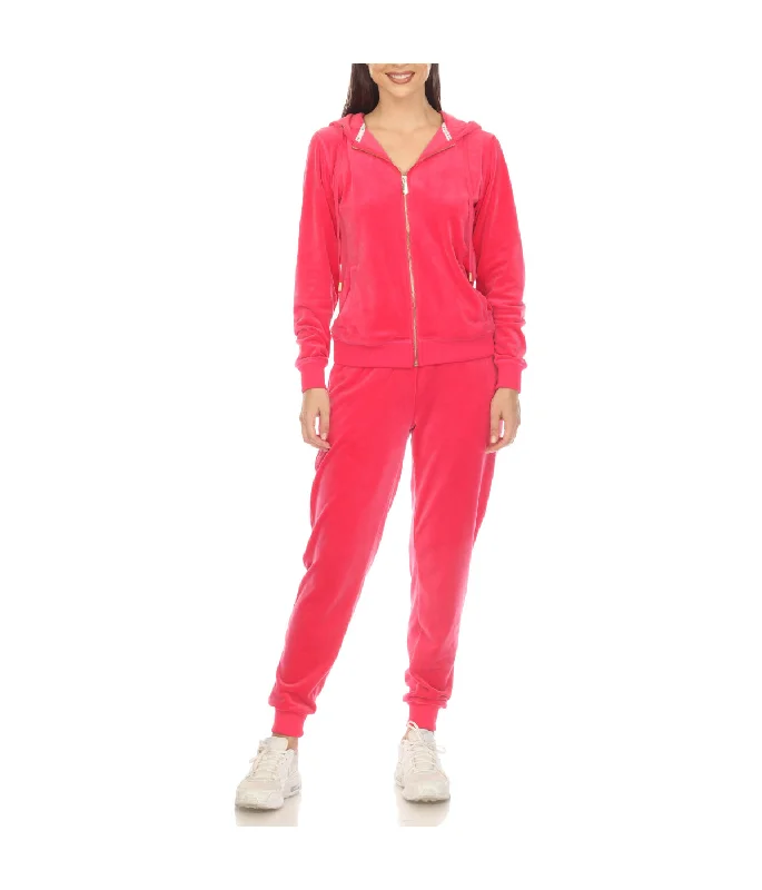 Women's 2 Piece Velour Tracksuit Set Matching couple pajama sets