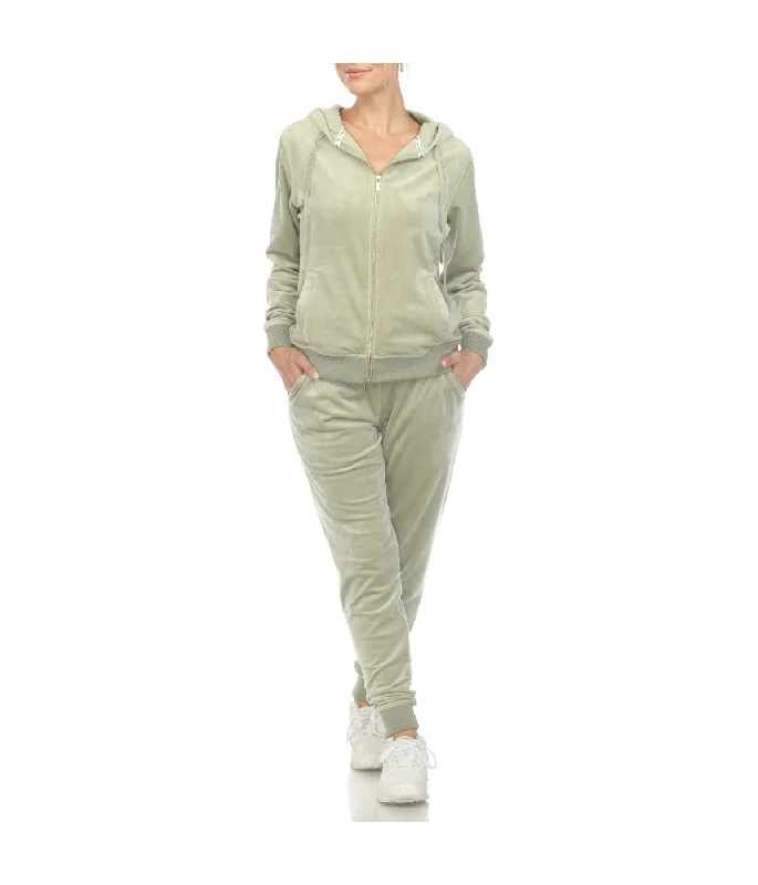 Women's 2 Piece Velour Tracksuit Set Petite pajama sets