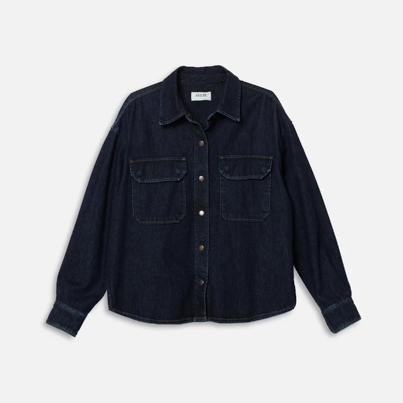 Agolde Gwen Slice Shirt - Rinse College sweaters