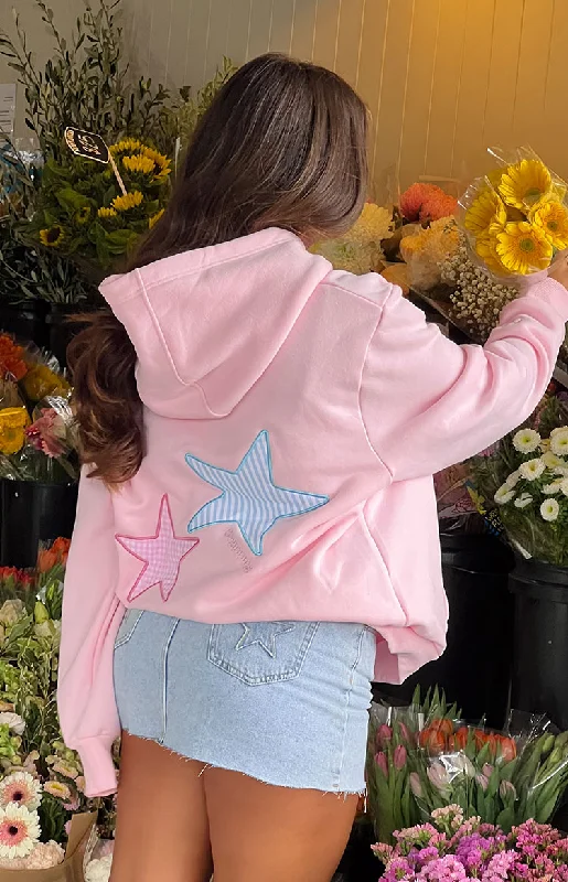 Beginning Pink Star Hoodie Travel-friendly sweaters