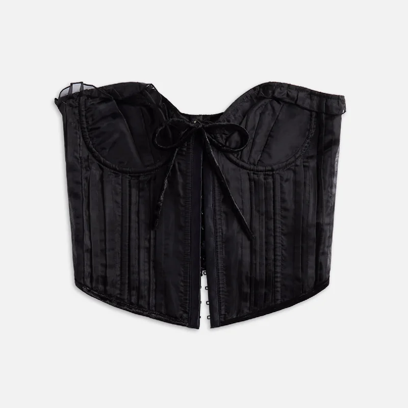 GUIZIO Pintuck Corset - Black Best sweaters for work