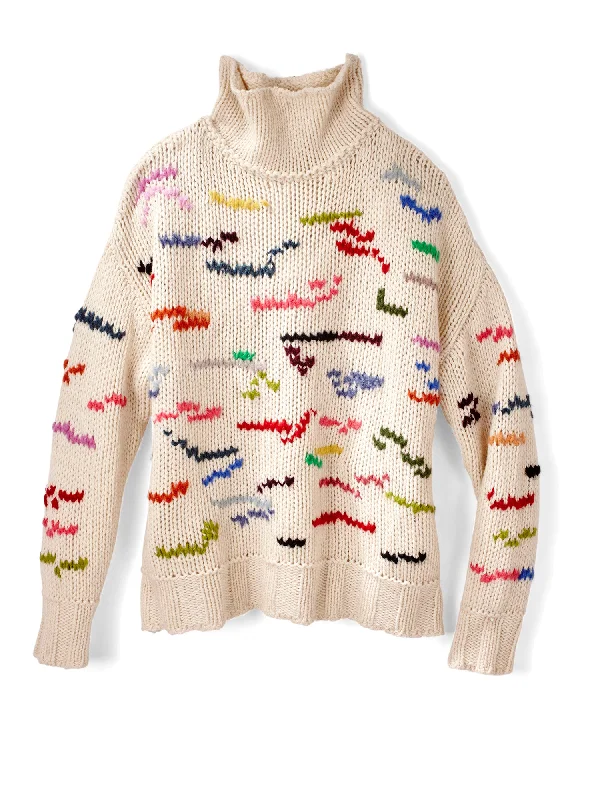 Embroidered Turtleneck Cashmere sweaters