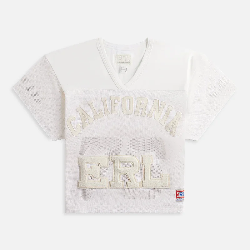 ERL Unisex Football Knit Jersey - Off White Discounted sweaters