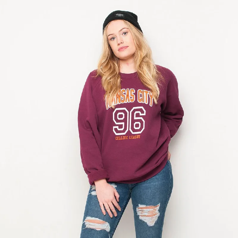 H&L - Kansas - Womens Sweat - Burgundy Oversized sweaters