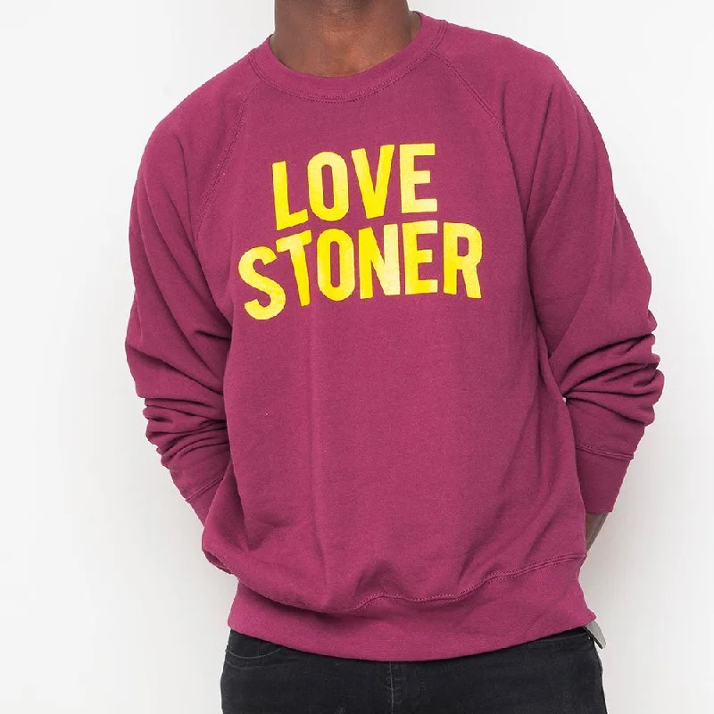 H&L - Love Stoner - Mens Sweat - Burgundy Cheap sweaters