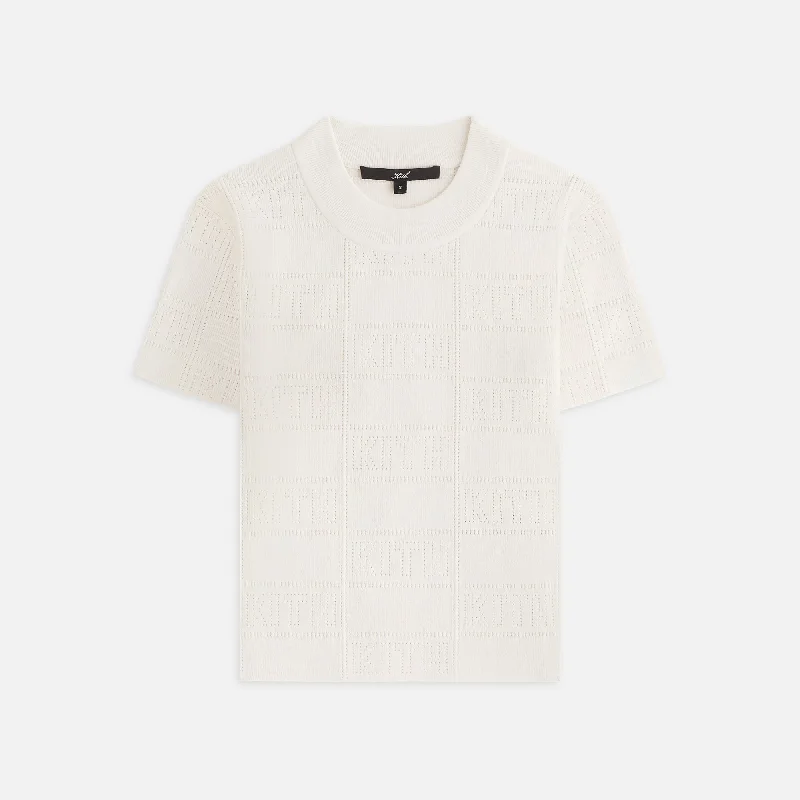 Kith Women Arys Monogram Pointelle Tee - Muslin Warm sweaters