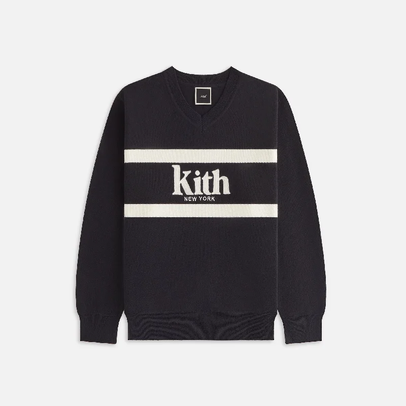 Kith Women Verone V-Neck Sweater - Black Trendy oversized sweaters