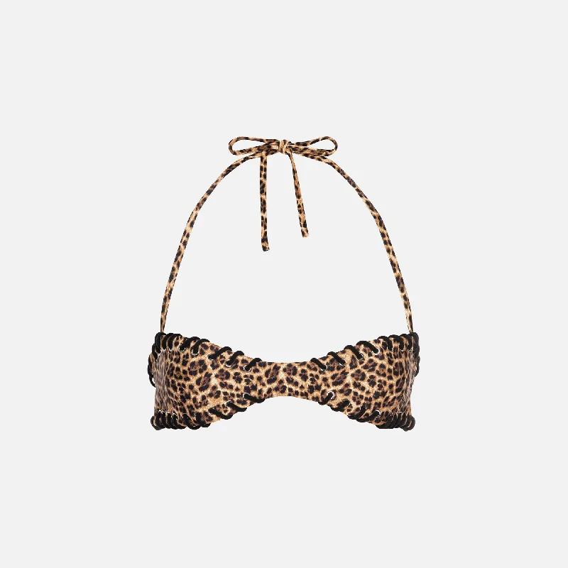 Miaou Luz Bikini Top - Leopard North Face sweaters