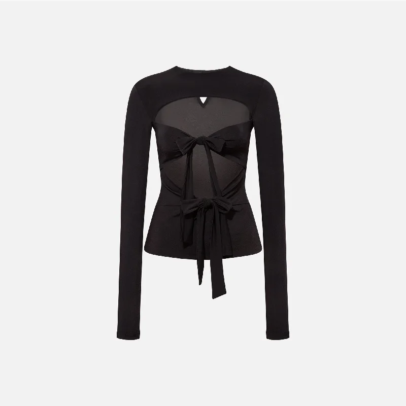 Siedres Lenna Top - Black Outdoor sweaters