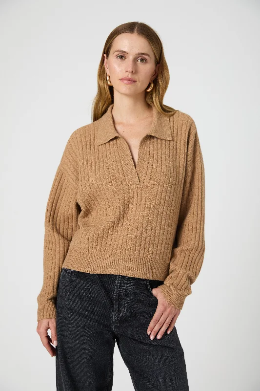 Vhari Collar Long Sleeve Sweater Soft-touch sweaters