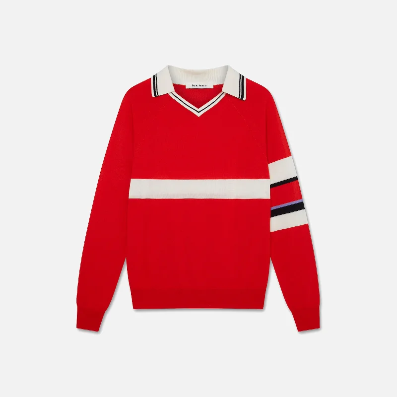 Wales Bonner Cam Polo - Red Weekend sweaters