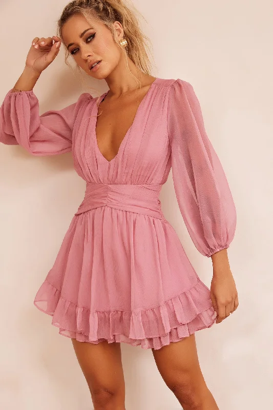 Girl Crush Mini Dress - Blush Wrap mini dresses