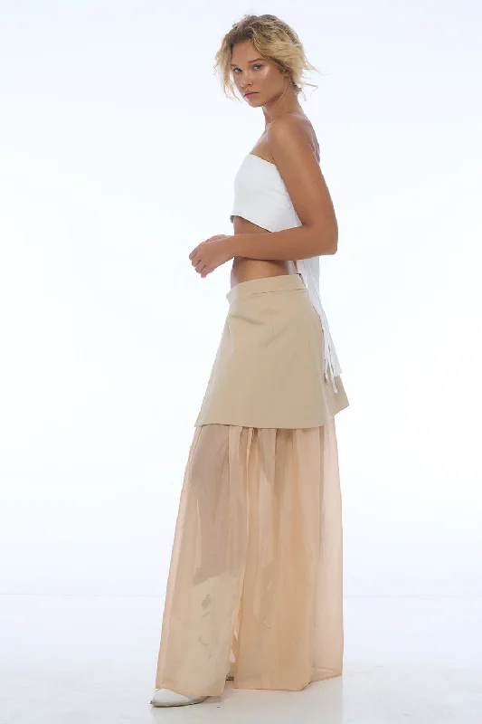 BEIGE TRANSFORMER SKIRT Metallic unclassified skirts