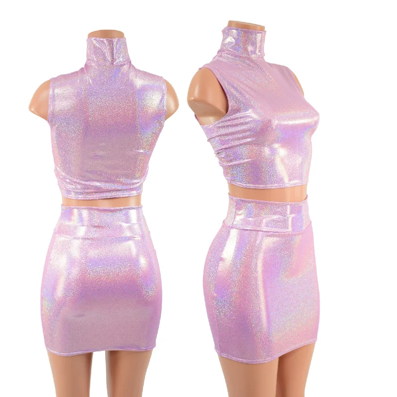 Lilac Crop Top & Bodycon Skirt Set Anniversary unclassified skirts