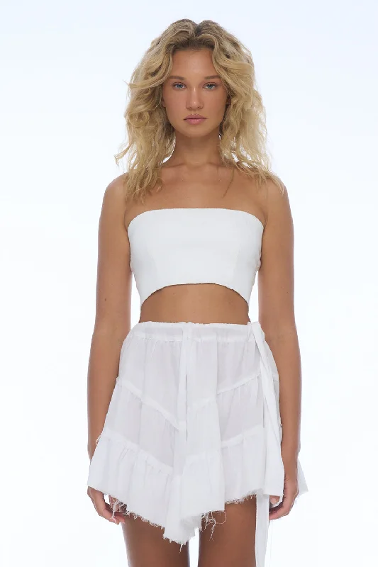 WHITE LAYERED SKIRT High-waisted unclassified skirts