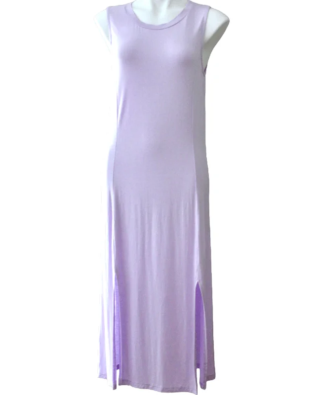 Dark Winter Iced Lavender Midi Slit Dress Women's trendy midi dresses sale