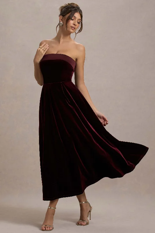 Delray | Port Velvet Bandeau Midi Dress Winter midi dresses