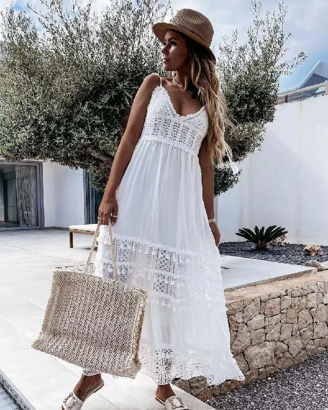 Devoted Cotton Lace Eyelet Midi Dress Best midi dresses for summer vacation