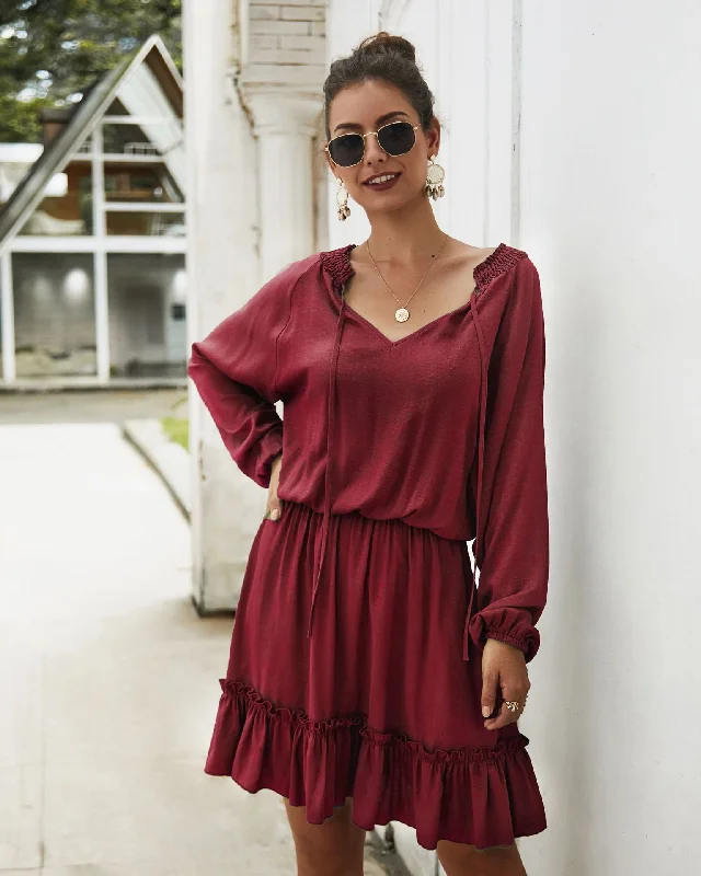 Lena Satin Midi Dress - Marsala Budget-friendly midi dresses