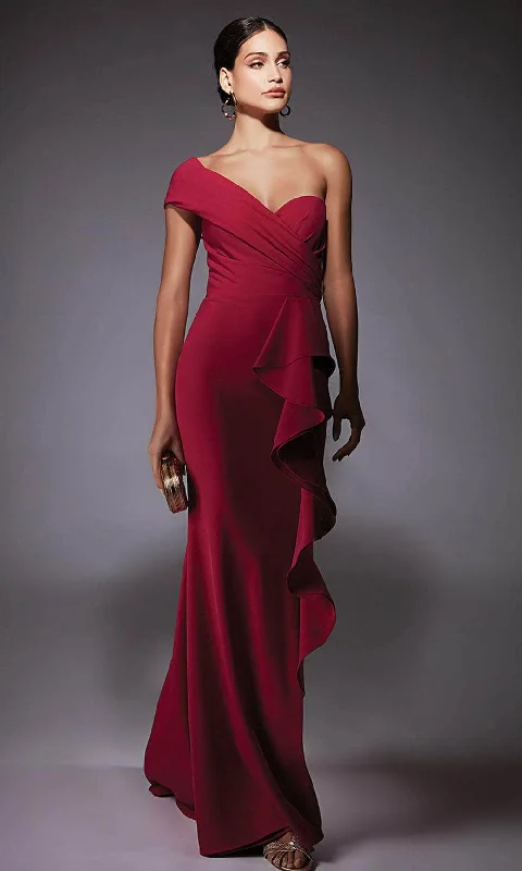 Alyce Paris 27646 - One Shoulder Ruffle Draped Evening Gown Discounted party dresses