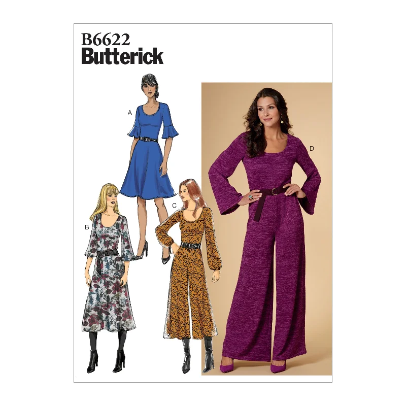 CLEARANCE • BUTTERICK PATTERN MISSES' DRESS & JUMPSUIT 6622 Wedding guest floral dresses