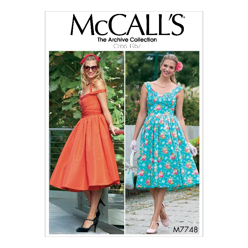 CLEARANCE • McCall's Pattern MISSES' DRESSES AND CUMMERBUND 7748 Linen floral dresses