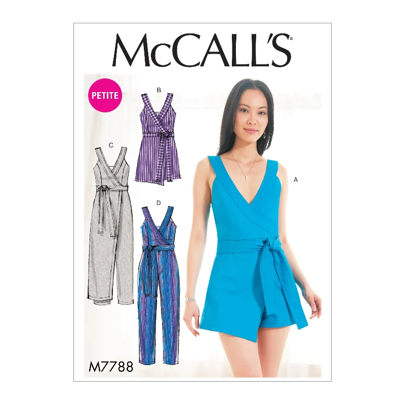 MCCALL'S PATTERN MISSES'/MISS PETITE ROMPER AND JUMPSUIT 7788 Organza floral dresses