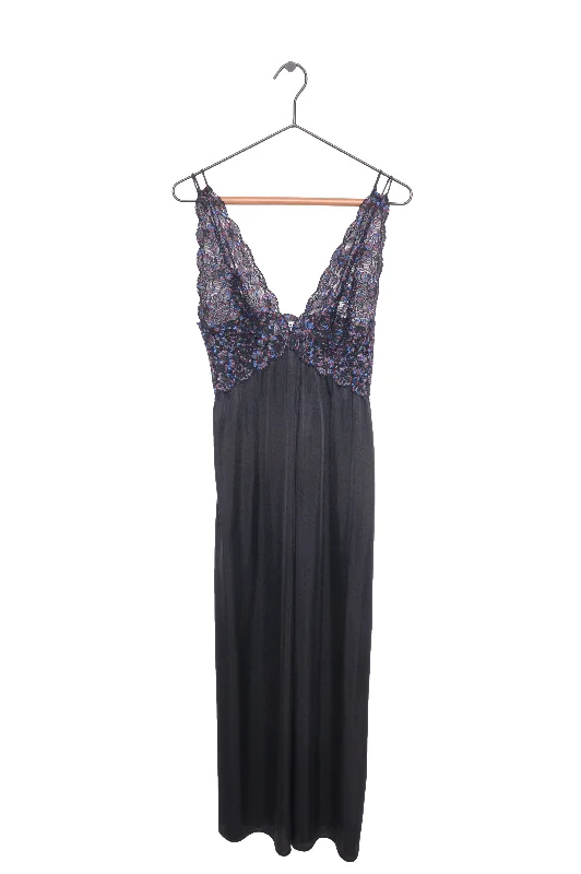 Lace Trim Maxi Slip Dress USA Elegant Long Skirt